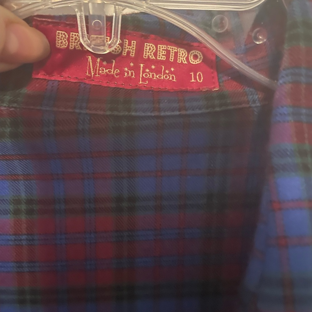 British Retro Way Out West mulberry tartan - Picture 3 of 4